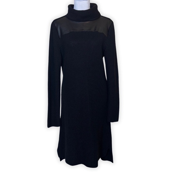 Ann Taylor Dresses & Skirts - Ann Taylor Turtleneck Black‎ Sweater Dress Size L